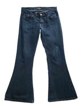 Vtg Run & Fly Jeans 32R (34x31) Blue Denim Bell Bottom Flared Retro Hippie UK